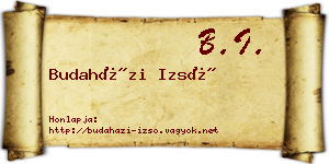 Budaházi Izsó névjegykártya